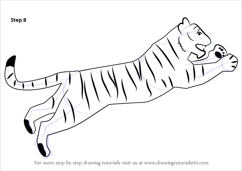 Como você desenha um grande tigre?