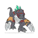 How to Draw DarkTyrannomon from Digimon
