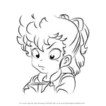 How to Draw Akane Kimidori Face from Dr. Slump