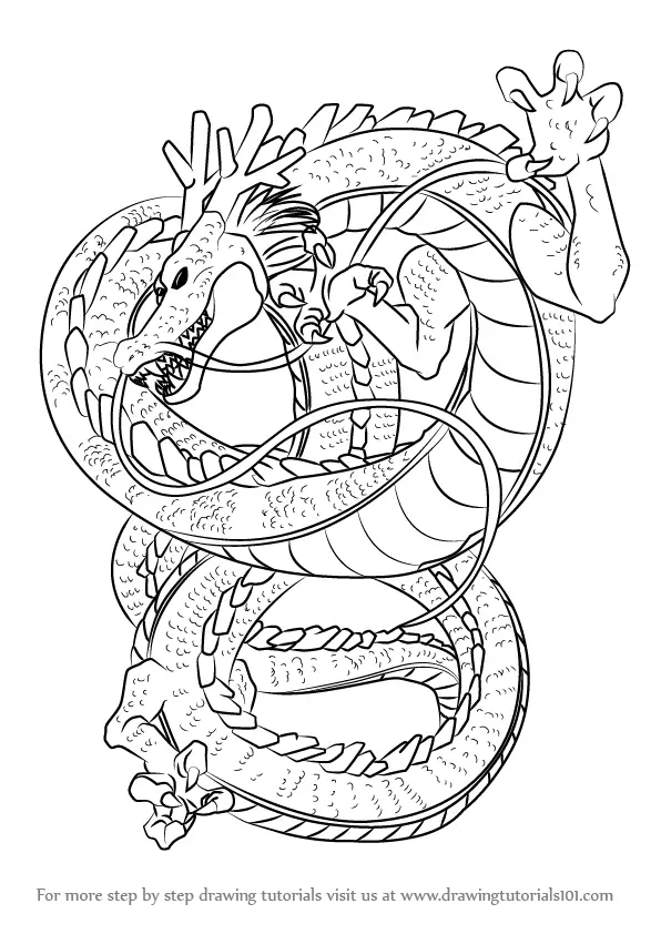 Learn How To Draw Shenron From Dragon Ball Z Dragon Ball Z Step By