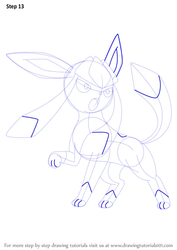Step By Step How To Draw Glaceon From Pokemon