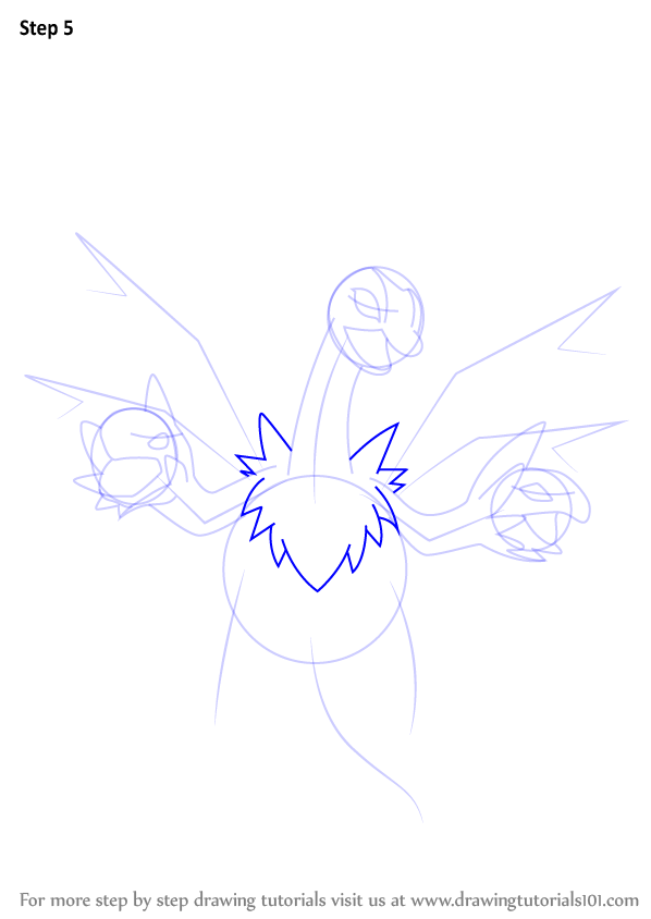 Step by Step How to Draw Hydreigon from Pokemon : DrawingTutorials101.com