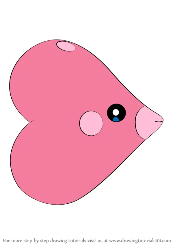 Learn How to Draw Luvdisc from Pokemon (Pokemon) Step by Step : Drawing