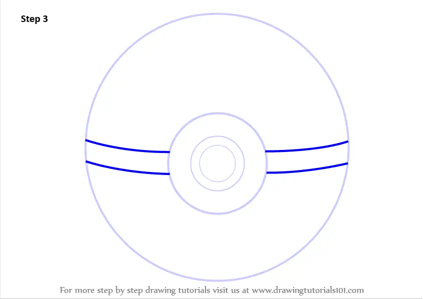Learn How To Draw Pokeball From Pokemon Pokemon Step By Step