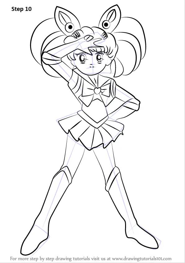 Step by Step How to Draw Sailor Chibi Moon from Sailor Moon