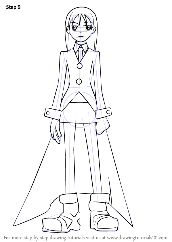 Step by Step How to Draw Maka Albarn from Soul Eater