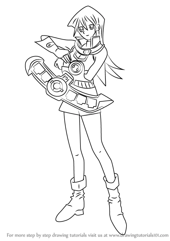 Step by Step How to Draw Alexis Rhodes from Yu-Gi-Oh! GX ...