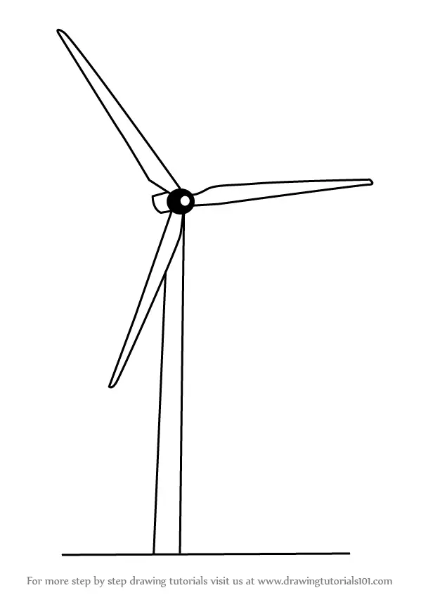Learn How to Draw an Electric Windmill (Windmills) Step by Step 
