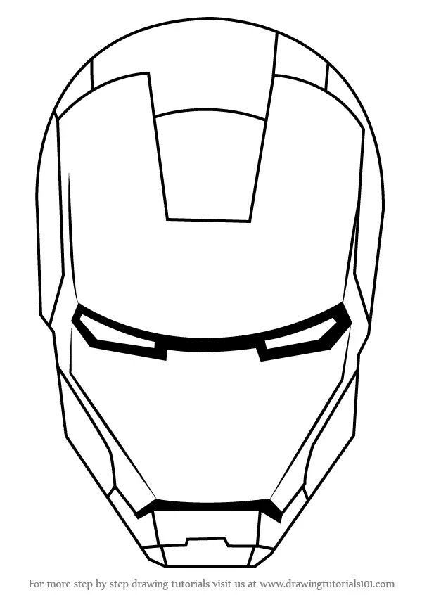 Learn How to Draw Iron Man's Helmet (Iron Man) Step by Step : Drawing