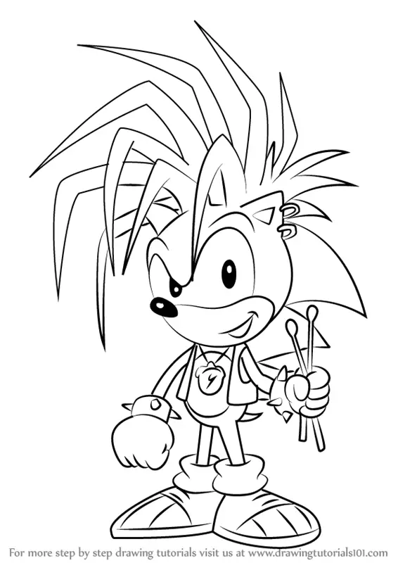 Learn How To Draw Manic The Hedgehog From Sonic The Hedgehog Sonic The