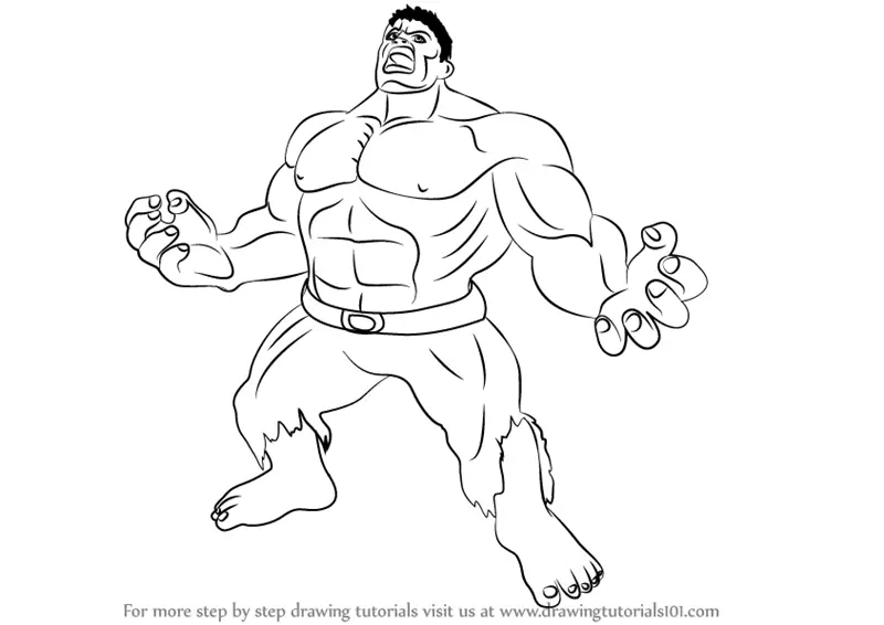 Learn How to Draw Angry Hulk The Hulk Step by Step