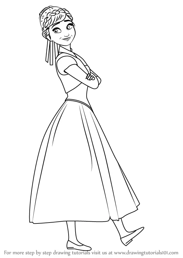 how to draw Anna from Frozen Fever step 0