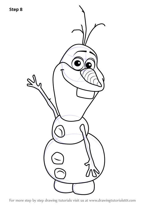 stepstep how to draw olaf from frozen