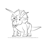 How to Draw Tank Triceratops from Dinosaur Train
