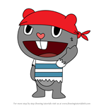 How to Draw Ahoy from Happy Tree Friends