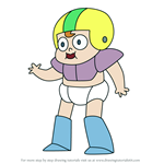How to Draw Mega Football Baby from OK K.O.! Let's Be Heroes