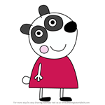 How to Draw Peggi Panda from Peppa Pig