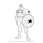 How to Draw Captain America from The Avengers - Earth's Mightiest Heroes!