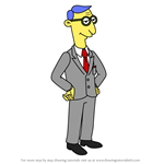 How to Draw Blue-Haired Lawyer from Simpsons
