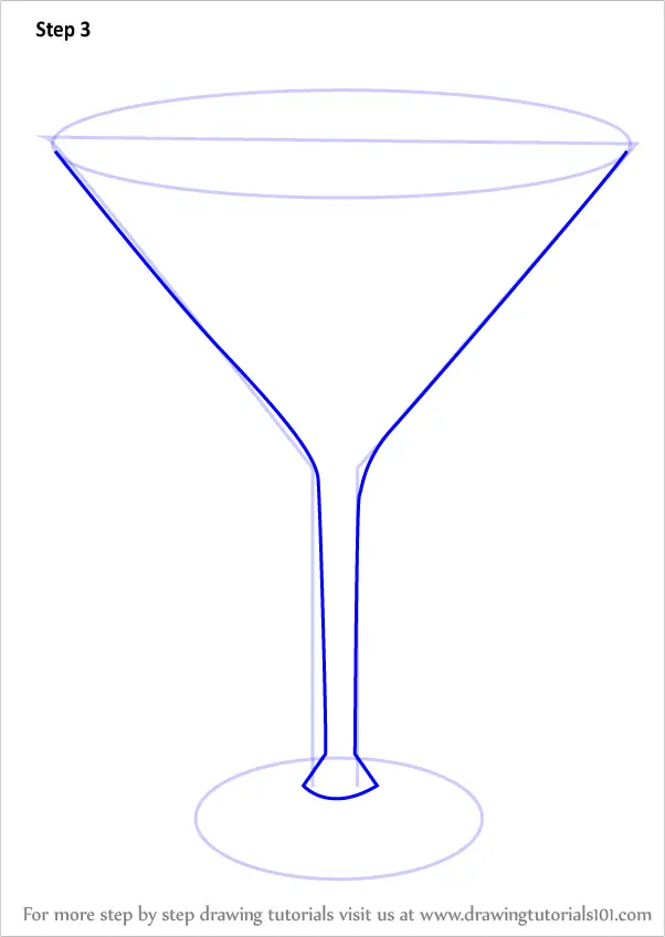 Learn How to Draw a Martini (Drinks) Step by Step : Drawing Tutorials