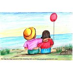How to Draw Valentine Couple with Balloon