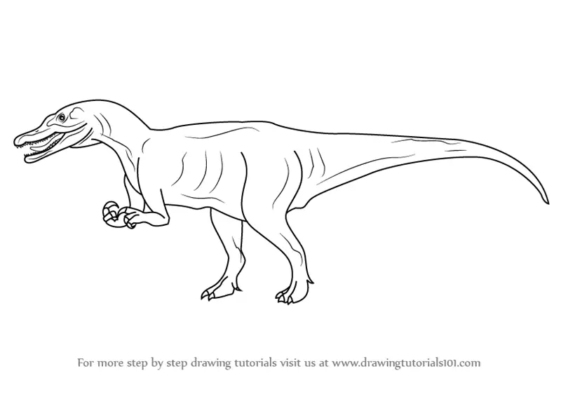 Learn How to Draw a Baryonyx (Dinosaurs) Step by Step : Drawing Tutorials