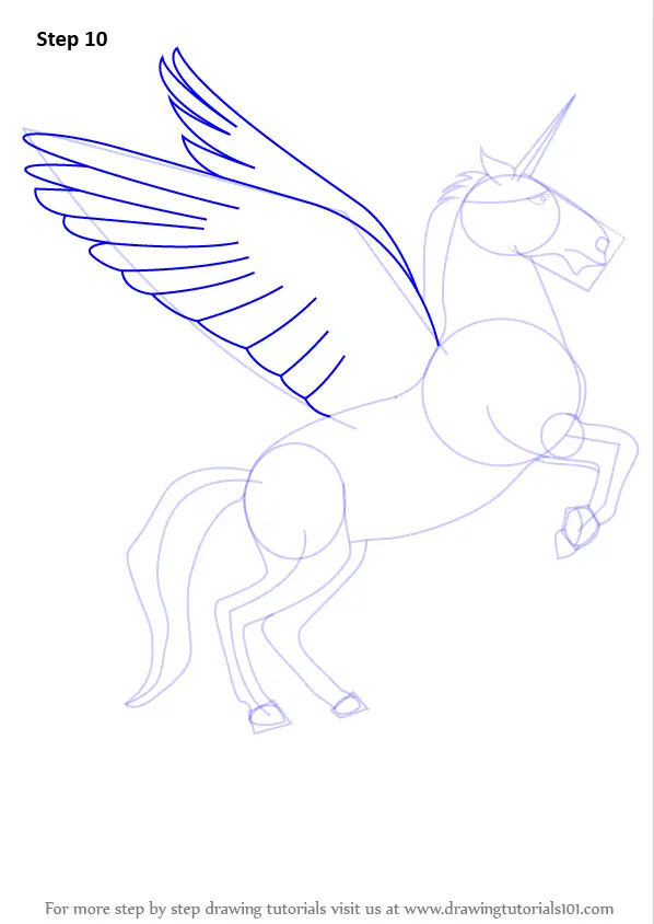 Step by Step How to Draw a Unicorn with Wings ...
