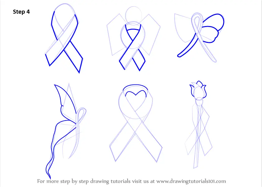 Steps to Drawing a Cancer Ribbon