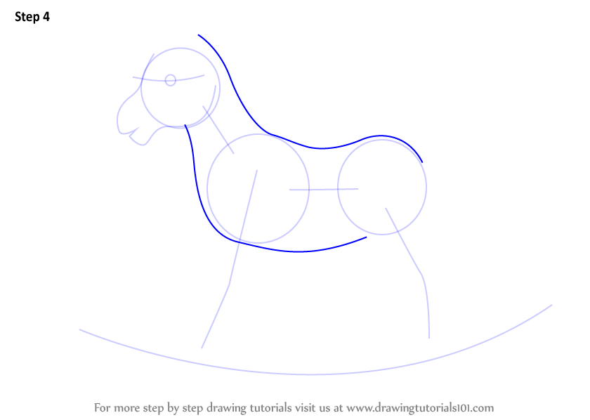 Learn How to Draw Rocking Wooden Horse for Kids (Everyday Objects) Step