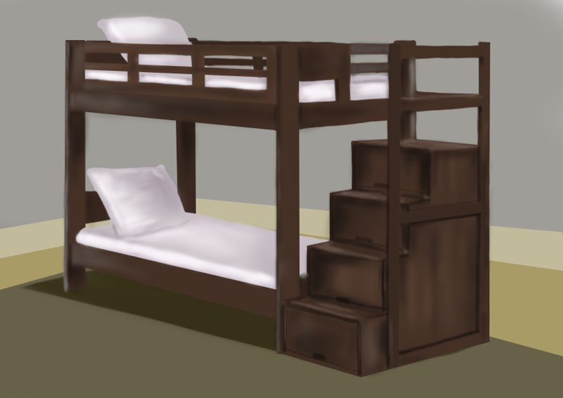 Step by Step How to Draw a Bunk Bed