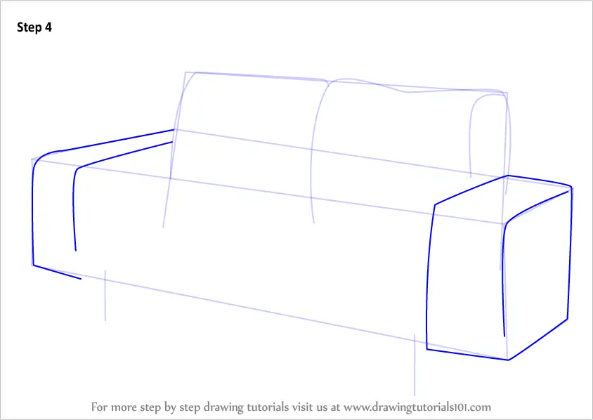 how to draw Couch step 4