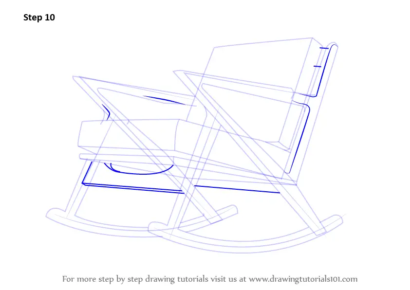 Step by Step How to Draw Rocking Chair