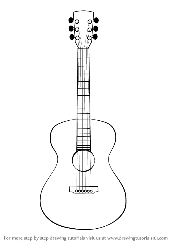 Learn How to Draw an Acoustic Guitar (Musical Instruments) Step by Step