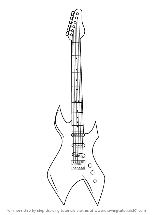 how to draw electric guitars step by step