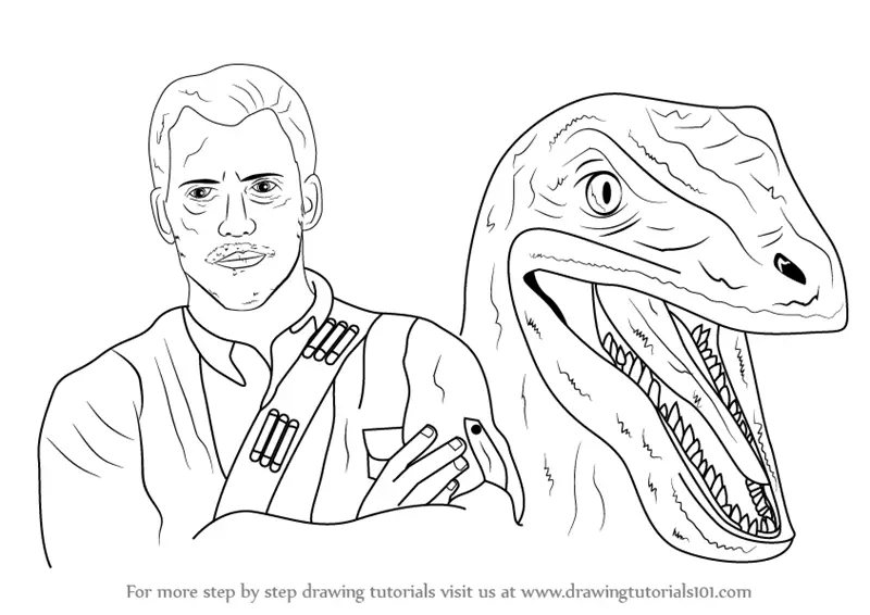 Learn How to Draw Owen Grady and Blue from Jurrasic World ...