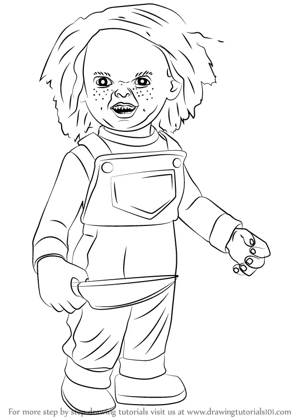 how to draw Chucky step 0