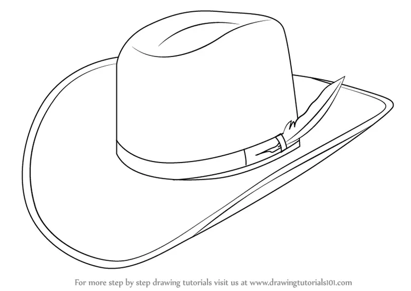 Learn How to Draw Cowboy Hat (Cowboys) Step by Step