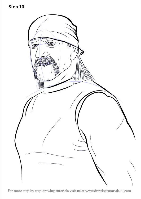 Learn How to Draw Hulk Hogan (Wrestlers) Step by Step : Drawing Tutorials
