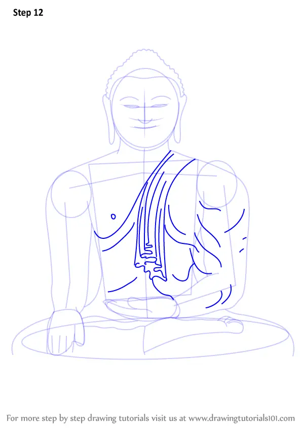 Learn How To Draw A Buddha Meditating Buddhism Step By Step Drawing