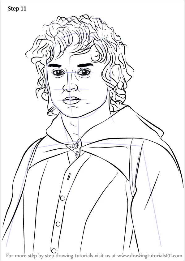 to Draw Frodo Baggins from Lord of the Rings (Lord of the Rings) Step