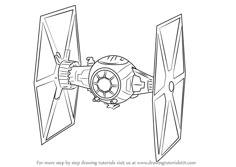 how to draw TIE Fighter from Star Wars The Force Awakens step 0
