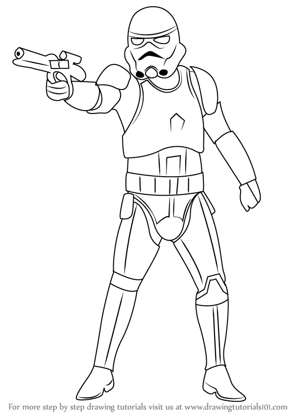 Step by Step How to Draw Stormtrooper from Star Wars
