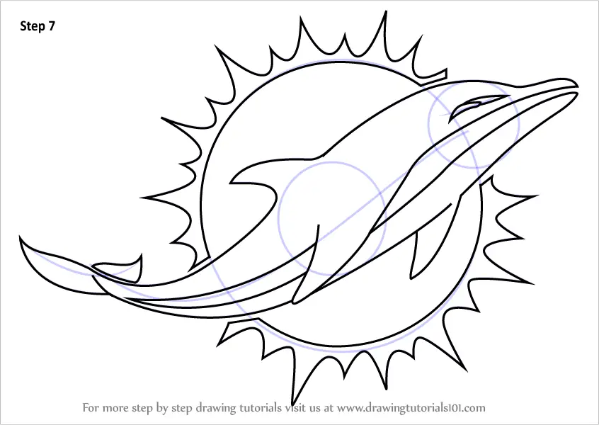Step by Step How to Draw Miami Dolphins Logo ...
