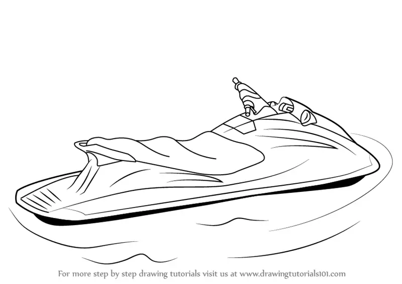 Learn How to Draw a Jet Ski (Water Sports) Step by Step : Drawing Tutorials