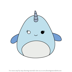 How to Draw Berna the Narwhal from Squishmallows