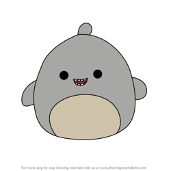 How to Draw Bernard the Shark from Squishmallows