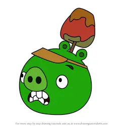 How to Draw Apple Vendor Pig from Angry Birds Pigs