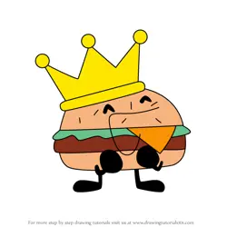 How to Draw King Burger from Burger Brawl