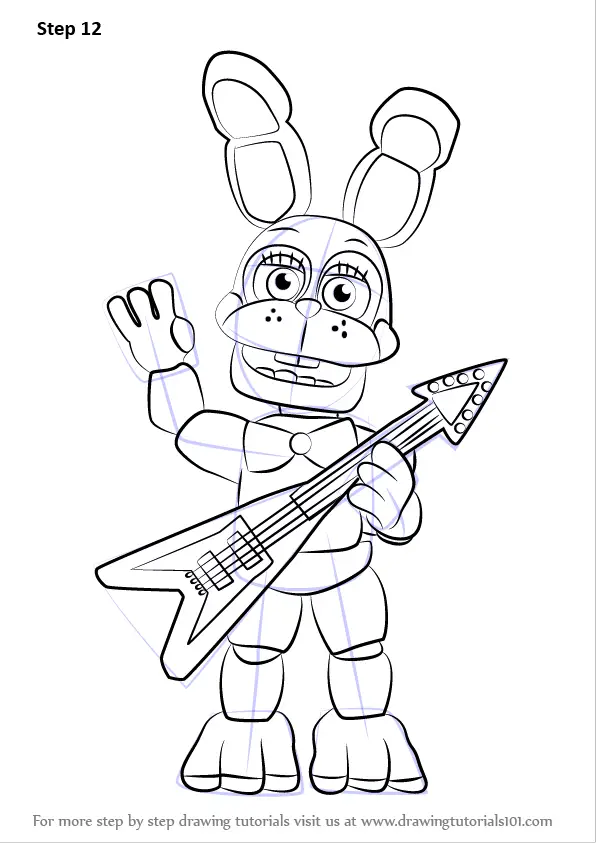 Learn How to Draw Toy Bonnie from Five Nights at Freddy's (Five Nights