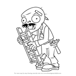 How to Draw Ladder Zombie from Plants vs. Zombies